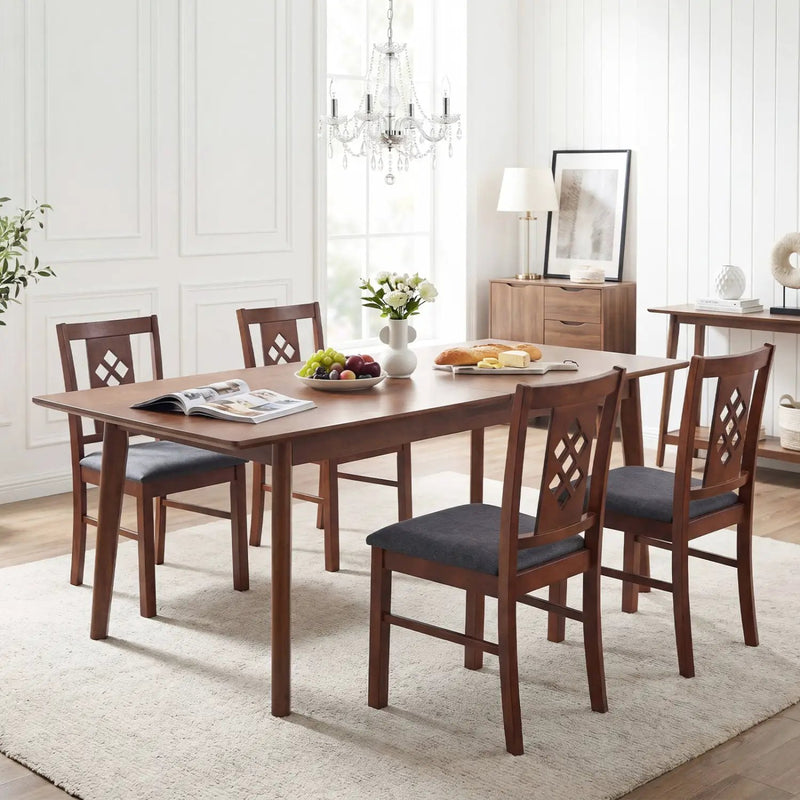 Upholstered Dining Chairs Set of 4 with Wood Frame by DirectDeals
