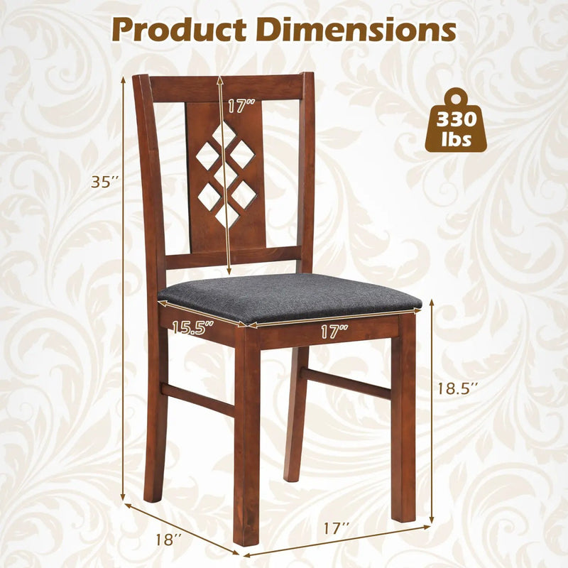 Upholstered Dining Chairs Set of 4 with Wood Frame by DirectDeals