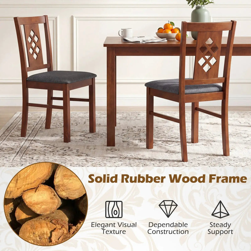 Upholstered Dining Chairs Set of 4 with Wood Frame by DirectDeals