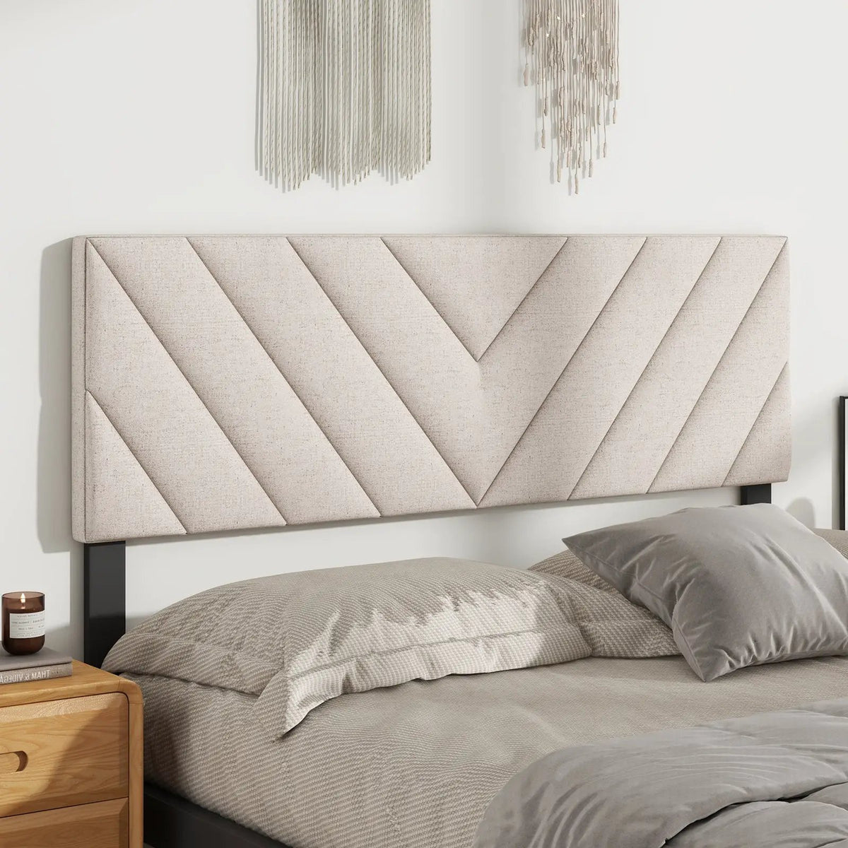 Linen Upholstered Headboard for Full and Queen Size Bed Frames, photo 5 of 9