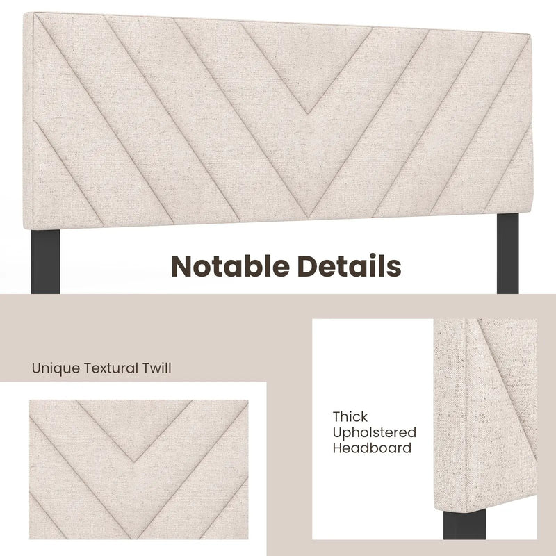 Linen Upholstered Headboard for Full and Queen Size Bed Frames by DirectDeals