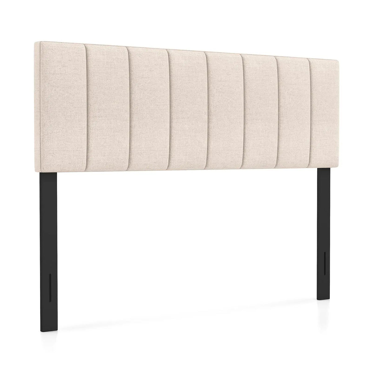 Linen Upholstered Headboard with Solid Wood Legs and Adjustable Width, photo 9 of 9