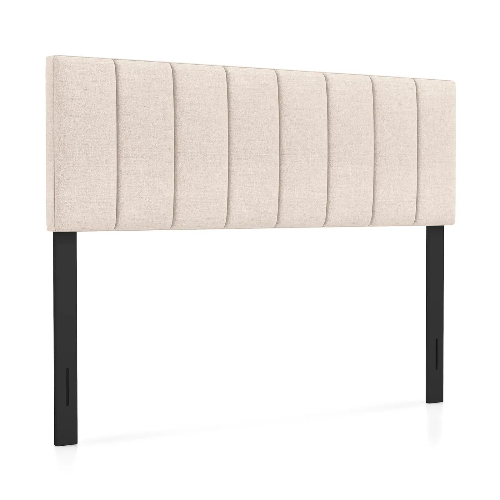 Linen Upholstered Headboard with Solid Wood Legs and Adjustable Width by DirectDeals
