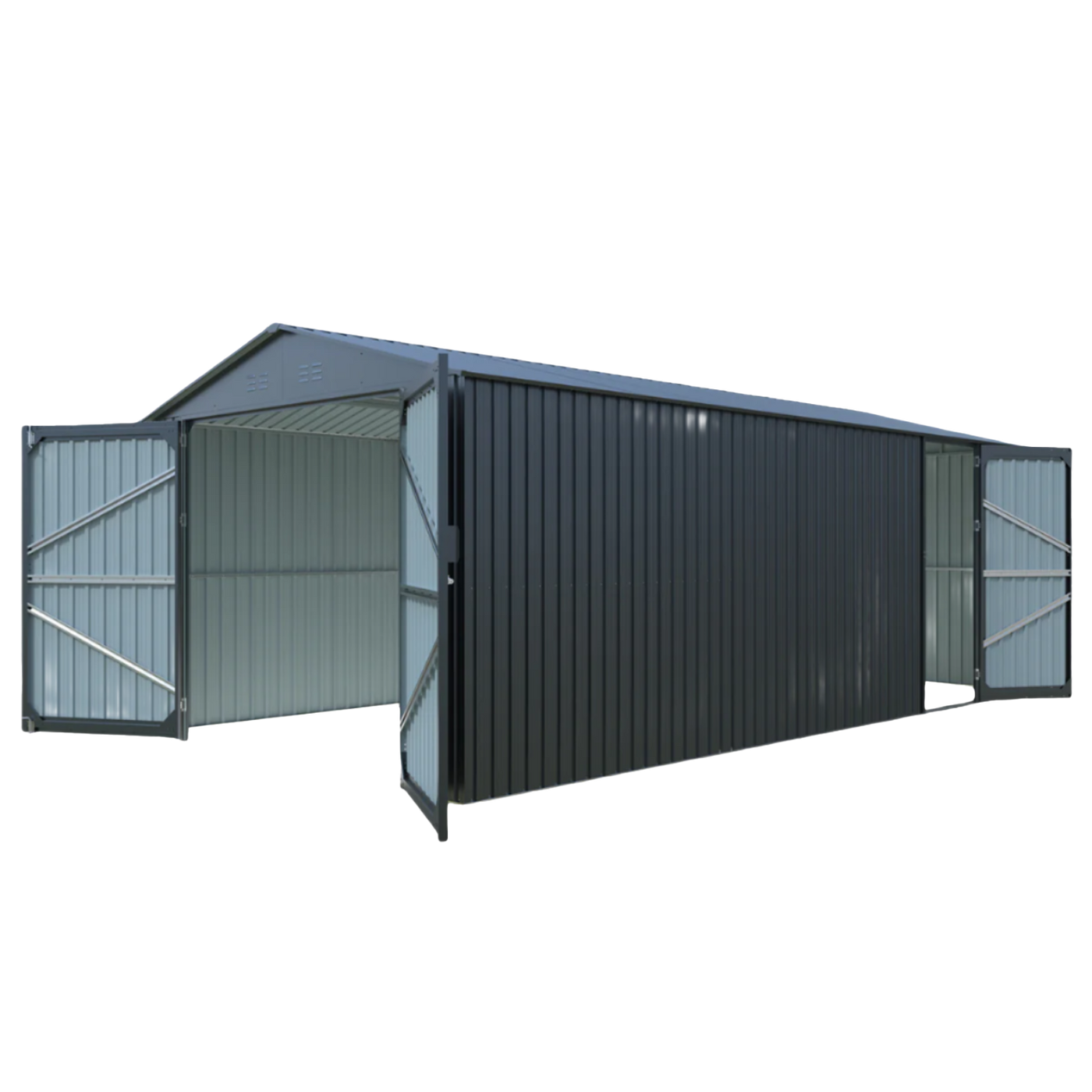 10'x20' Plus Upgraded Metal Shed with Double Front Doors & Side Entry Door by Chery Industrial
