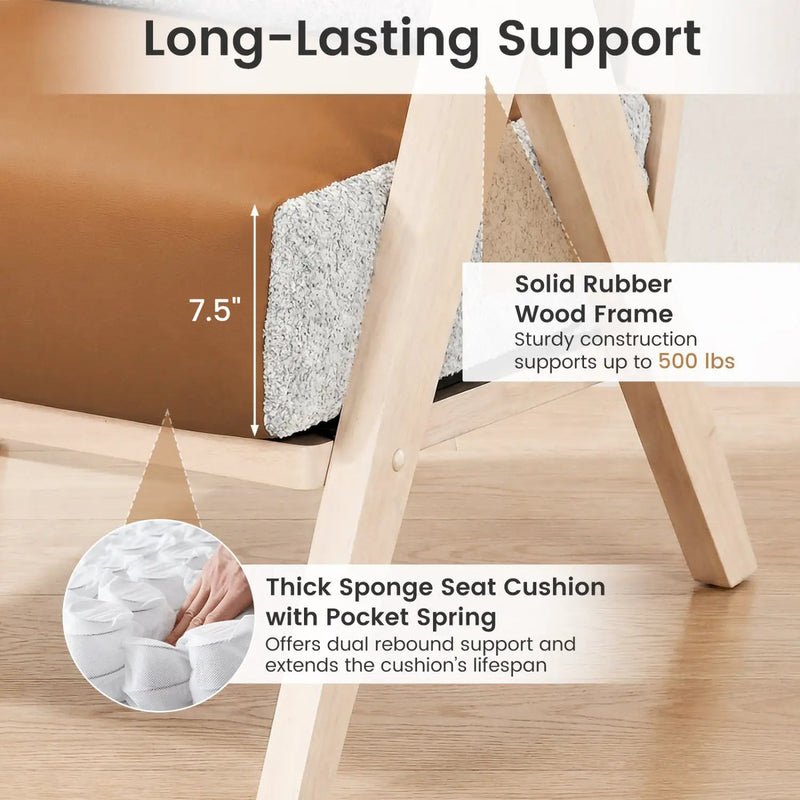 Loveseat Sofa for Small Spaces with Throw Pillows Rubber Wood Frame Padded Seat by DirectDeals