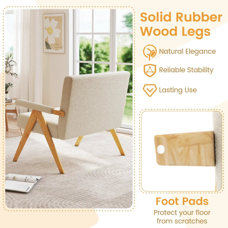 Loveseat Sofa with Armrests and Wooden Legs by DirectDeals