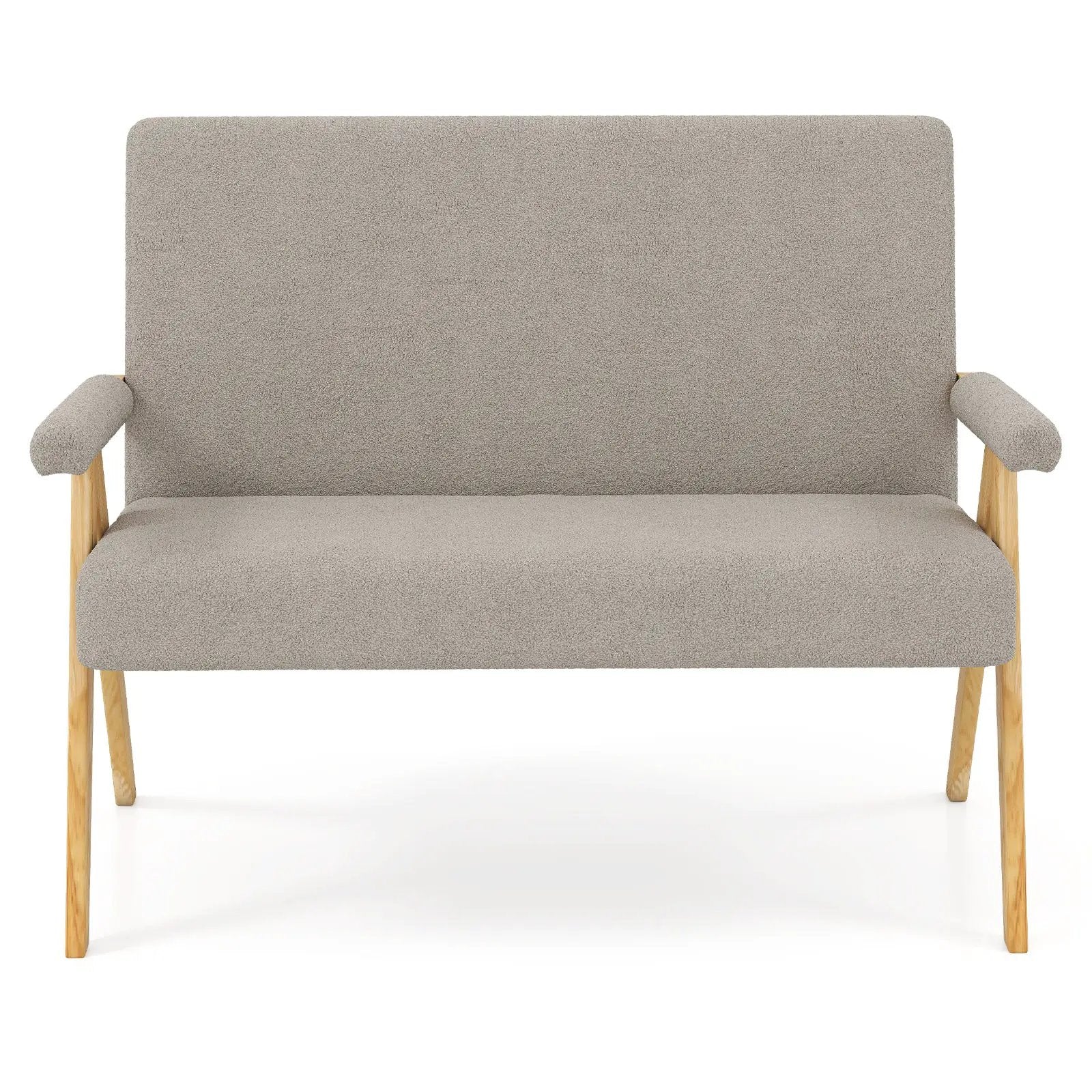 Loveseat Sofa with Armrests and Wooden Legs by DirectDeals