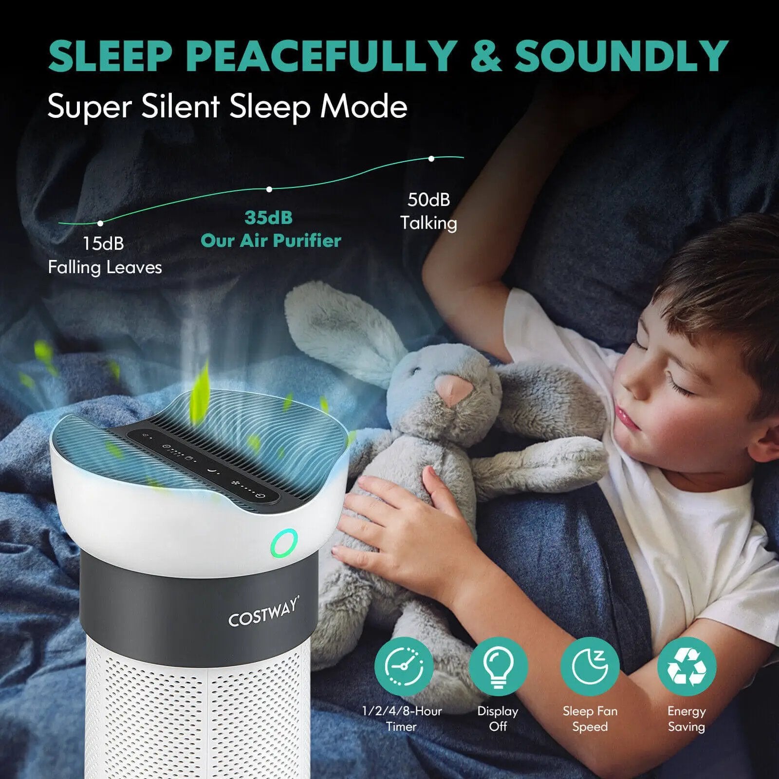 Air Purifier with Sleep Mode for Home Office up to 1300 Sq Ft by DirectDeals