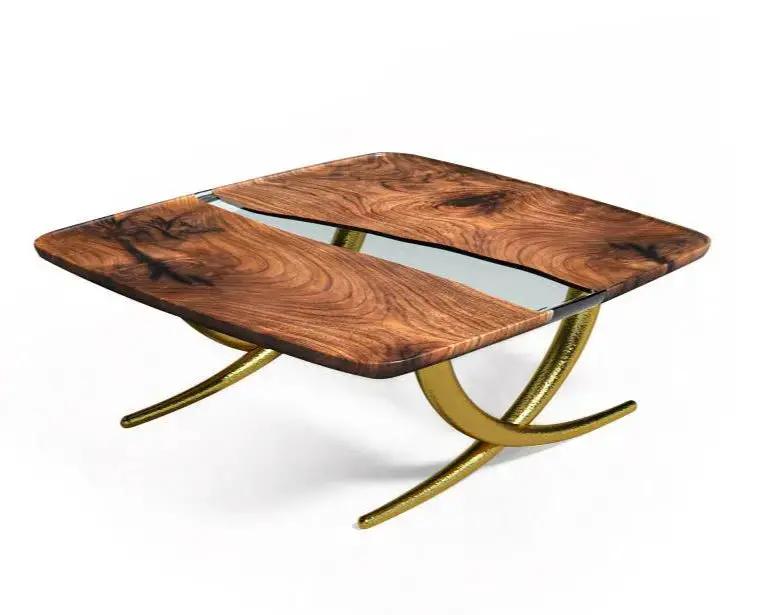 Luxurious Ivory Shaped Epoxy Resin Dining Room Coffee Table, photo 11 of 11