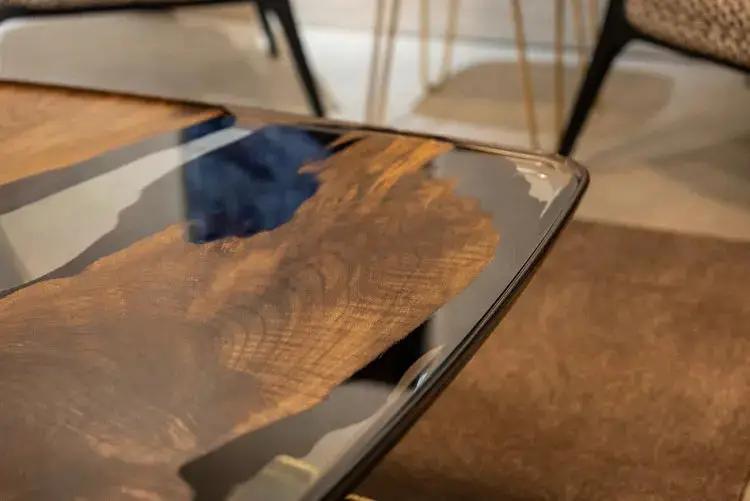 Luxurious Ivory Shaped Epoxy Resin Dining Room Coffee Table by Gizz