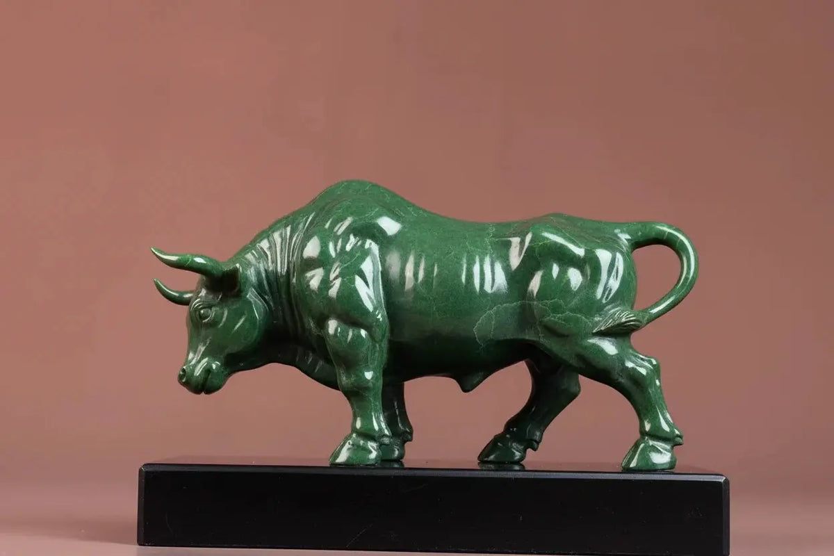 Luxury Green Rhinoceros Statue Decorative Animal Sculpture for Home & Office Decor, photo 5 of 6