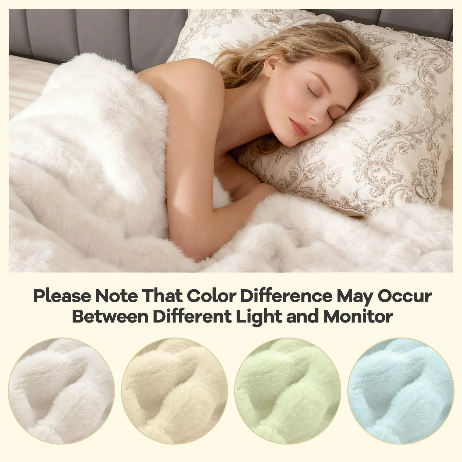 Luxury Fuzzy Plush Rabbit Fur Bubble Blanket for Armchair by DirectDeals