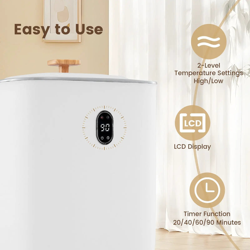 40L Towel Warmer Luxury Hot Towel Bucket with 2 Heating Temperatures-White by DirectDeals