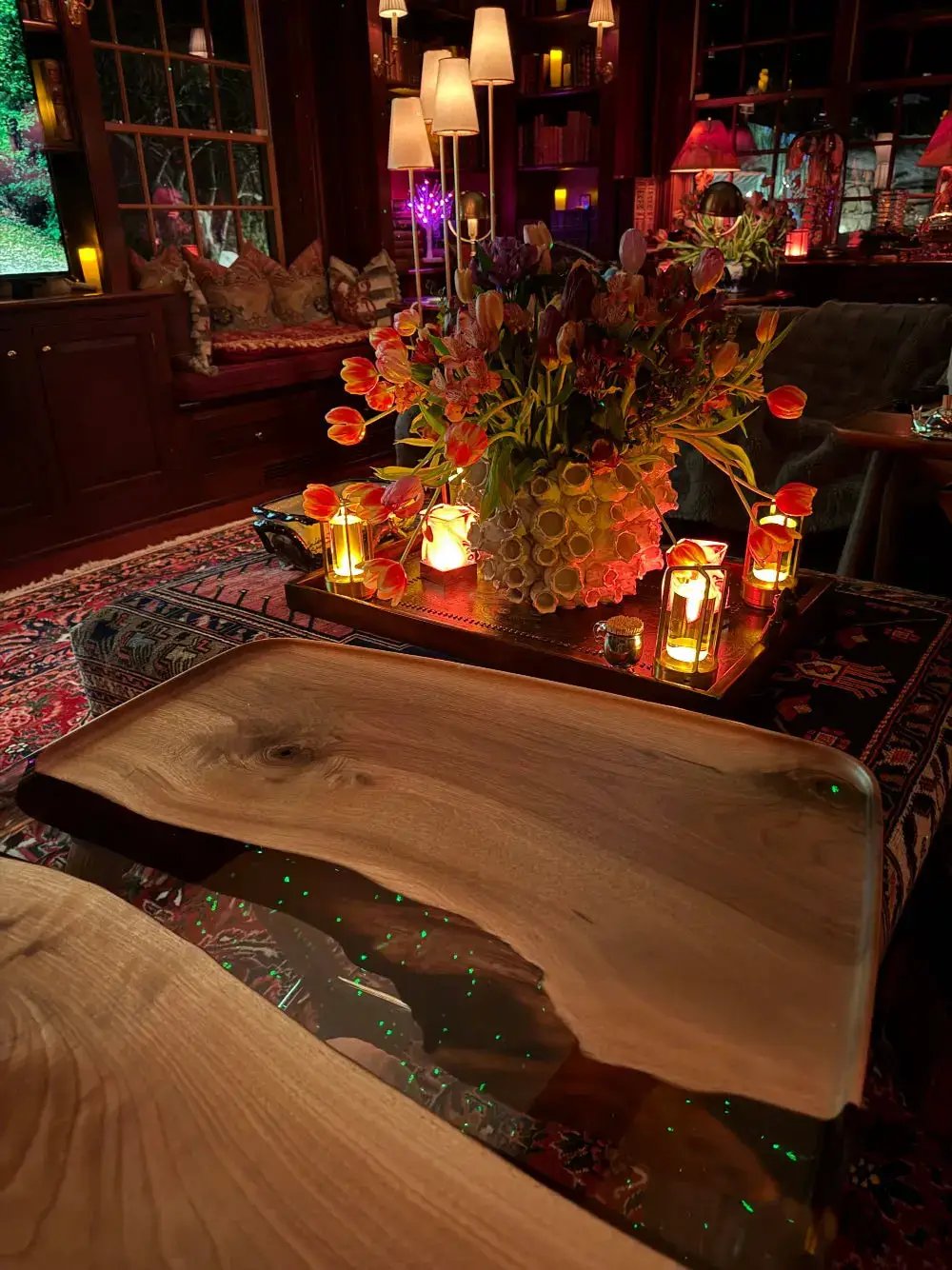Luxury Walnut Epoxy Resin Tv, Laptop and Snack Tray, photo 4 of 13