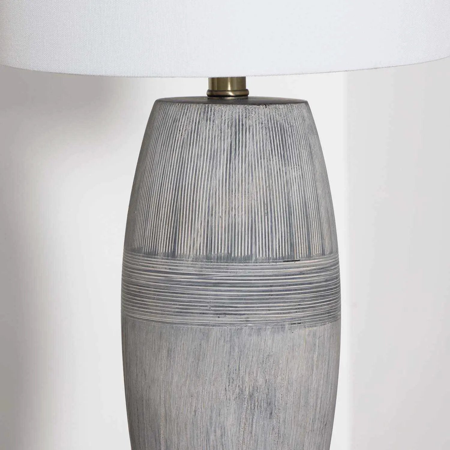 Mabayo Ribbed White Ceramic Table Lamp by Boutique Rugs