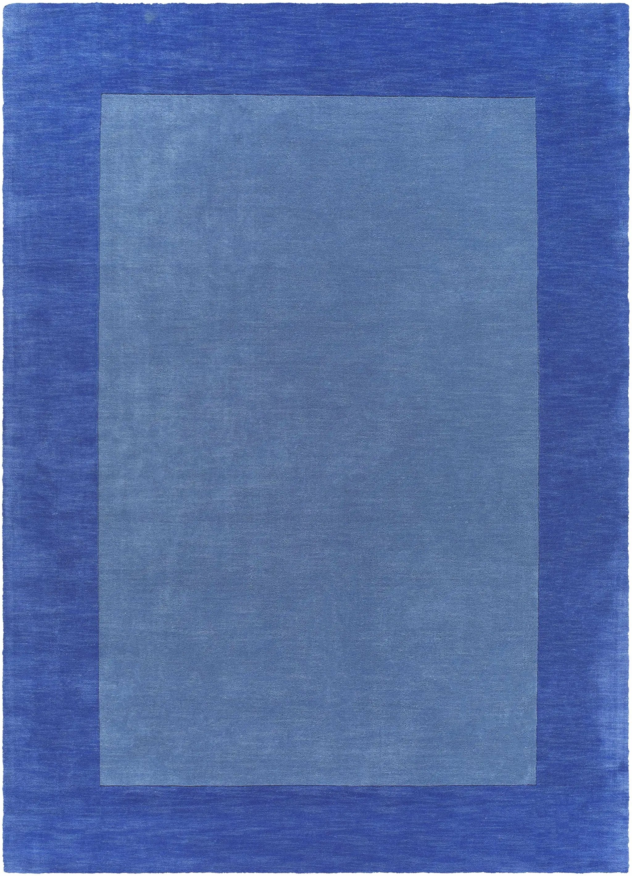 Macedon Blue Bordered Wool Rug by Boutique Rugs