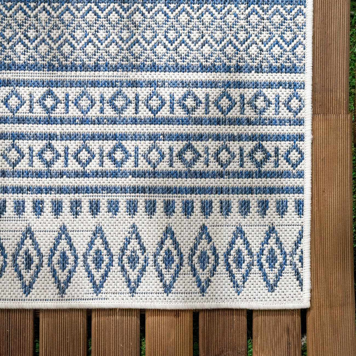 Madras Light Blue Green All Over Performance Outdoor Area Rug, sample swatch