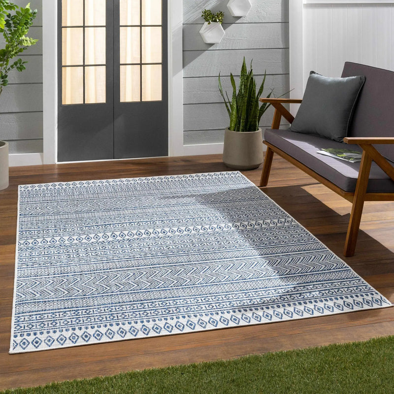 Madras Light Blue Green All Over Performance Outdoor Area Rug by Boutique Rugs