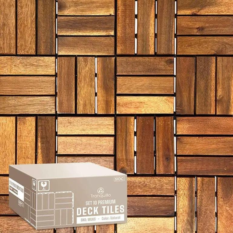 Solid Wood Deck Tiles Set 10 by Megsu