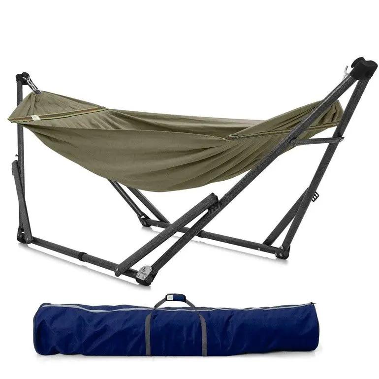 Tranquillo Uniki Canvas Hammock with Stand for Ultimate Relaxation by Megsu