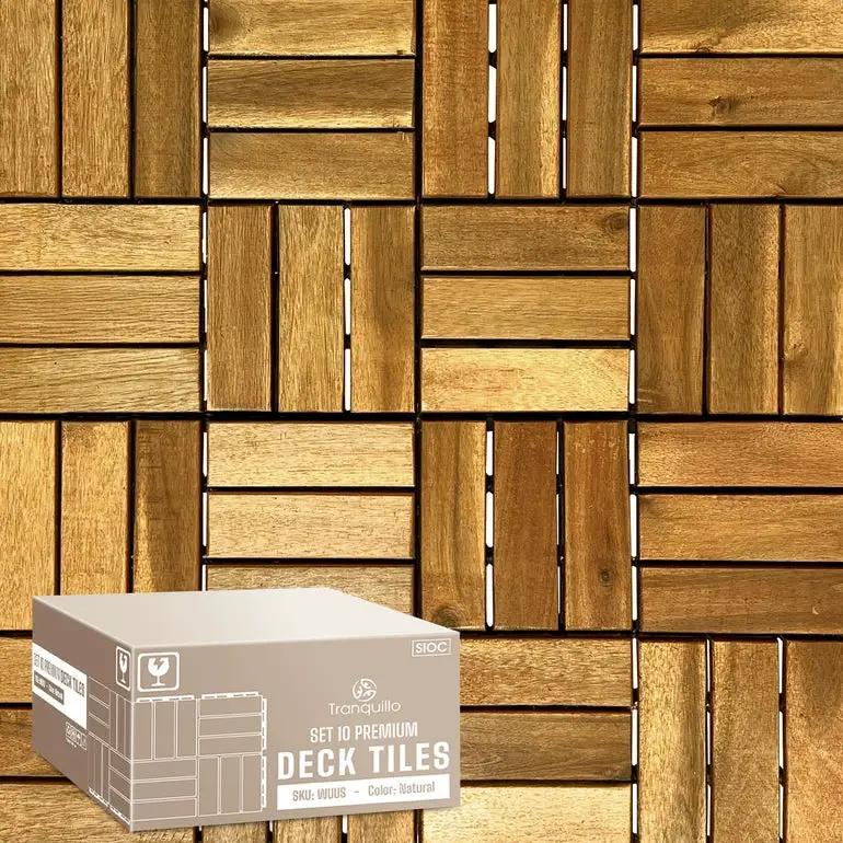 Solid Wood Deck Tiles Set 10 by Megsu