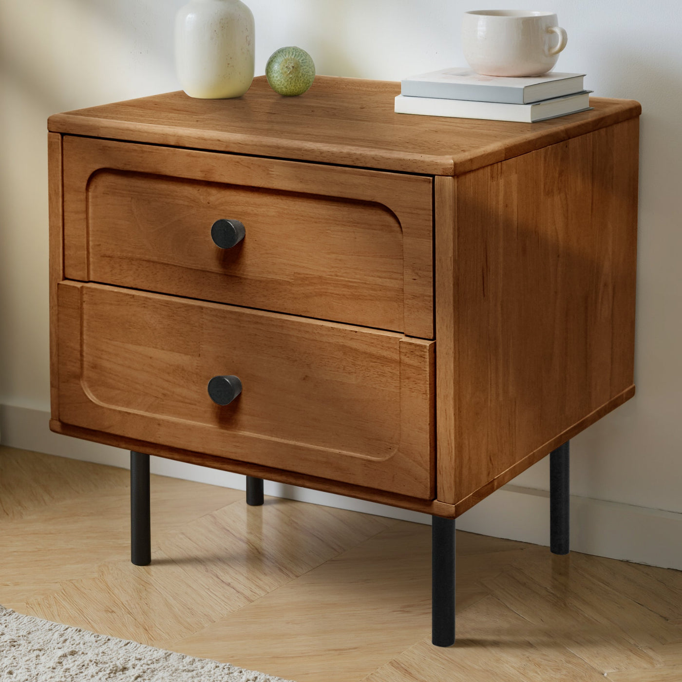 Savana Solid Wood 2-Drawer Nightstand by Megsu