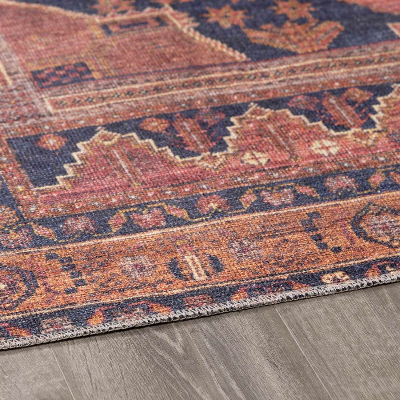 Malamote Vintage Flat Pile Washable Rug by Boutique Rugs