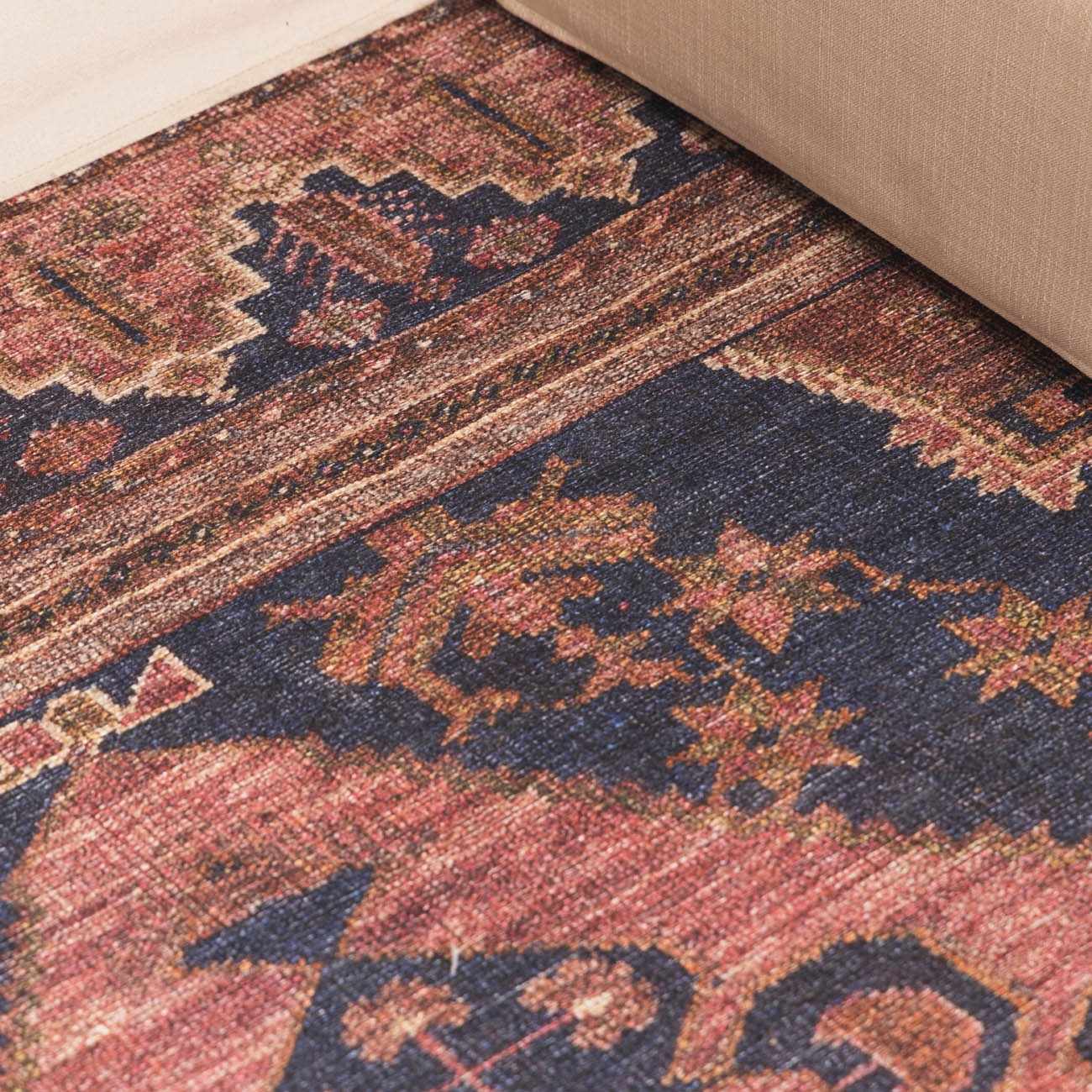 Malamote Vintage Flat Pile Washable Rug by Boutique Rugs