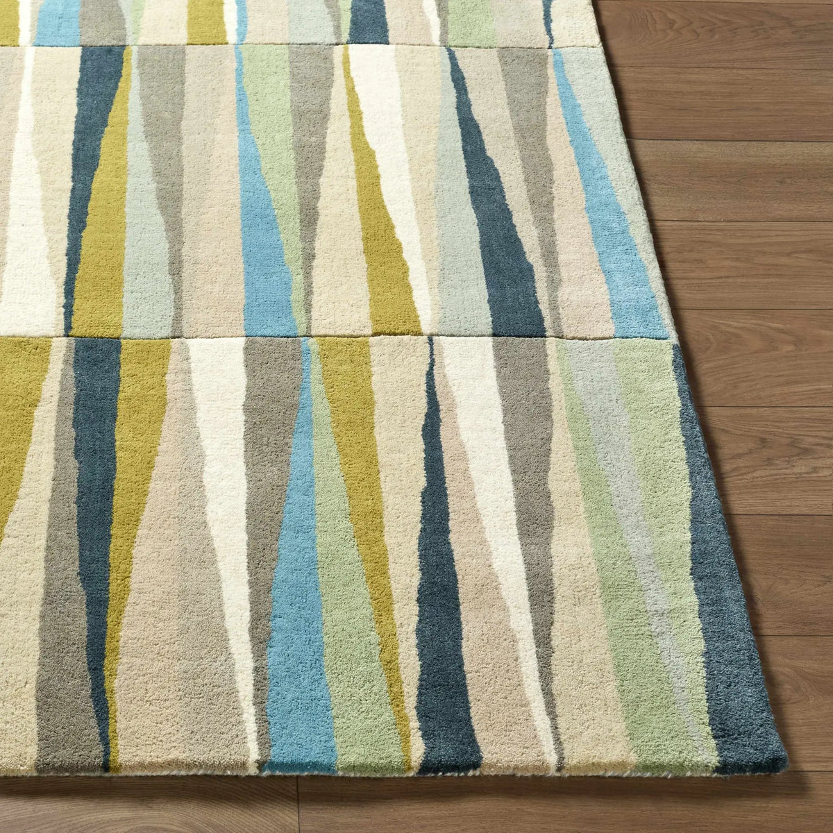 Mathiston Geometric Triangles Wool Rug, photo 3 of 11