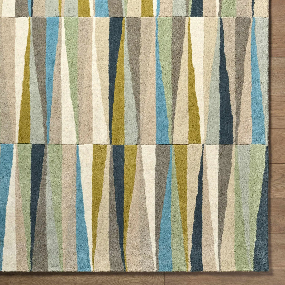 Mathiston Geometric Triangles Wool Rug, photo 8 of 11
