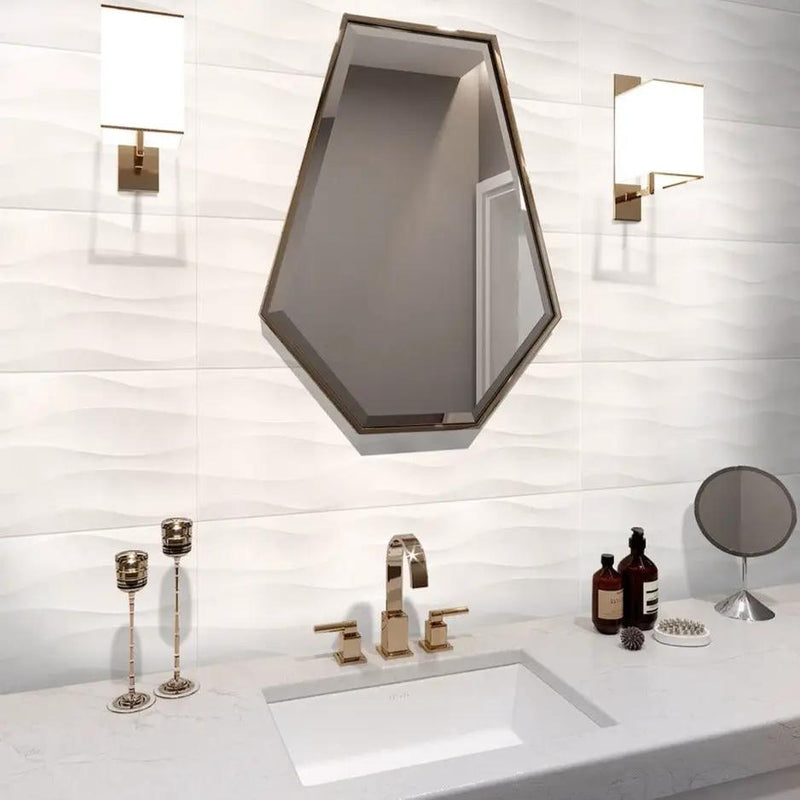 White 12x36 Satin Field Ceramic Tile (6 pack, 17.16 sq ft/case) by Apollo Tile