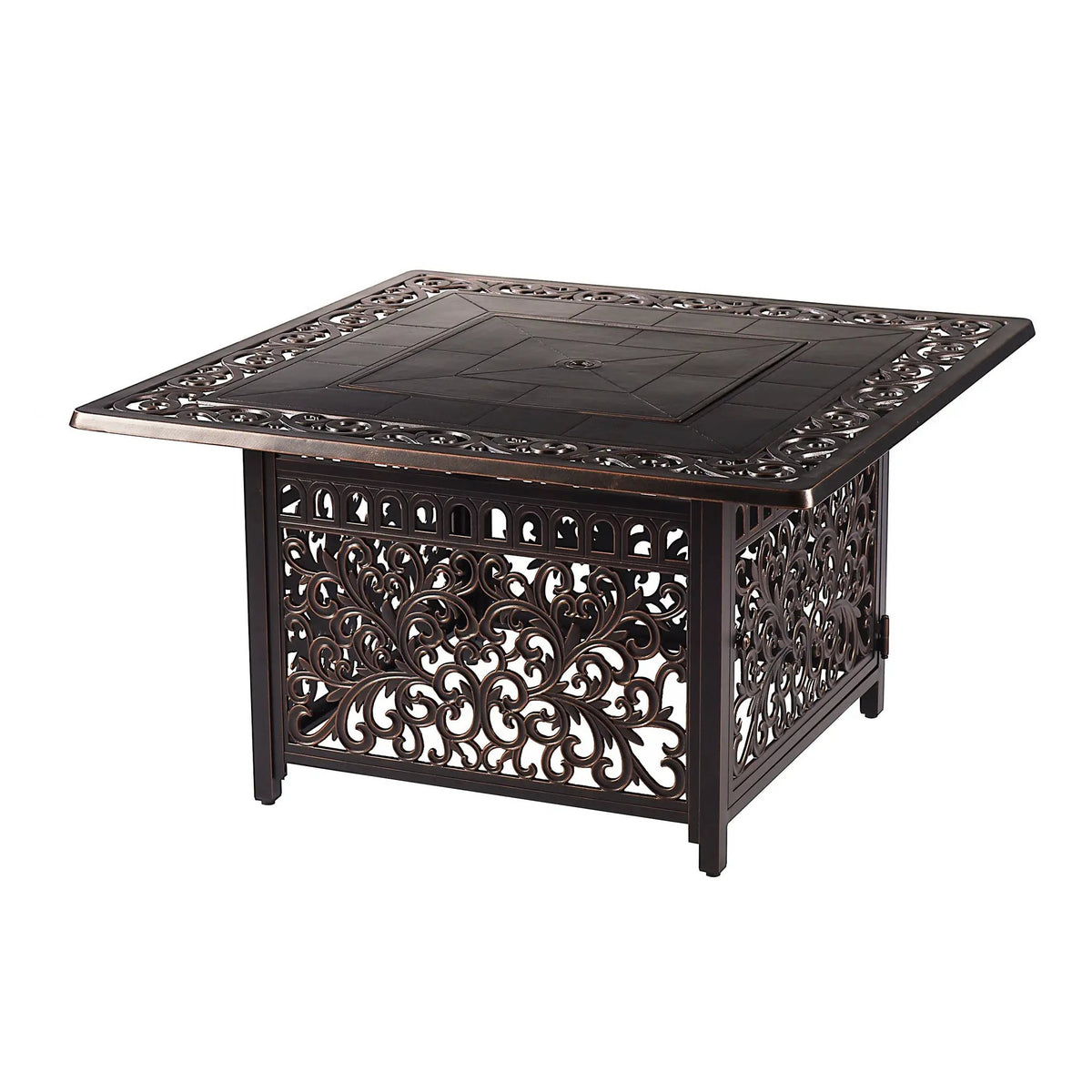 Aluminum 42-in Square Propane Fire Table with Beads, Covers and Lid by Sharicks