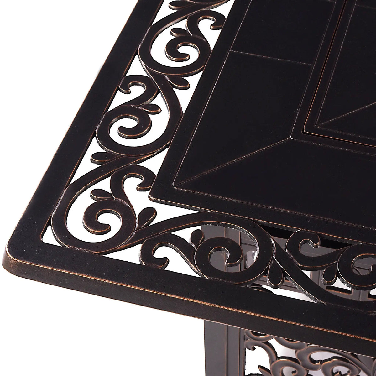 Aluminum 42-in Square Propane Fire Table with Beads, Covers and Lid by Sharicks