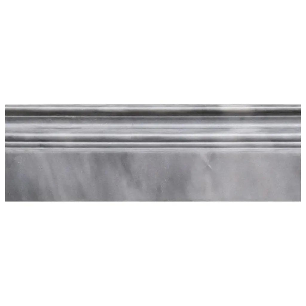 Cloud Gray 4x12 Polished Bardiglio Nuvolato Baseboard Marble Tile Trim (10 pack, 3.33 sq ft/case) by Apollo Tile