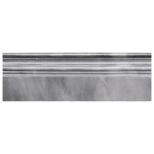 Cloud Gray 4x12 Polished Bardiglio Nuvolato Baseboard Marble Tile Trim (10 pack, 3.33 sq ft/case)