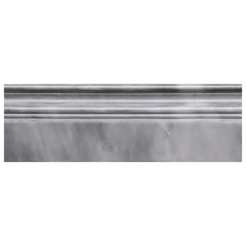 Cloud Gray 4x12 Polished Bardiglio Nuvolato Baseboard Marble Tile Trim (10 pack, 3.33 sq ft/case) by Apollo Tile