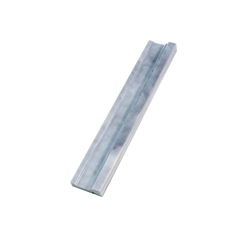 Gray 2x12 Polished Bardiglio Nuvolato Chair Rail Marble Tile Trim (10 pack, 1.667 sq ft/case) by Apollo Tile