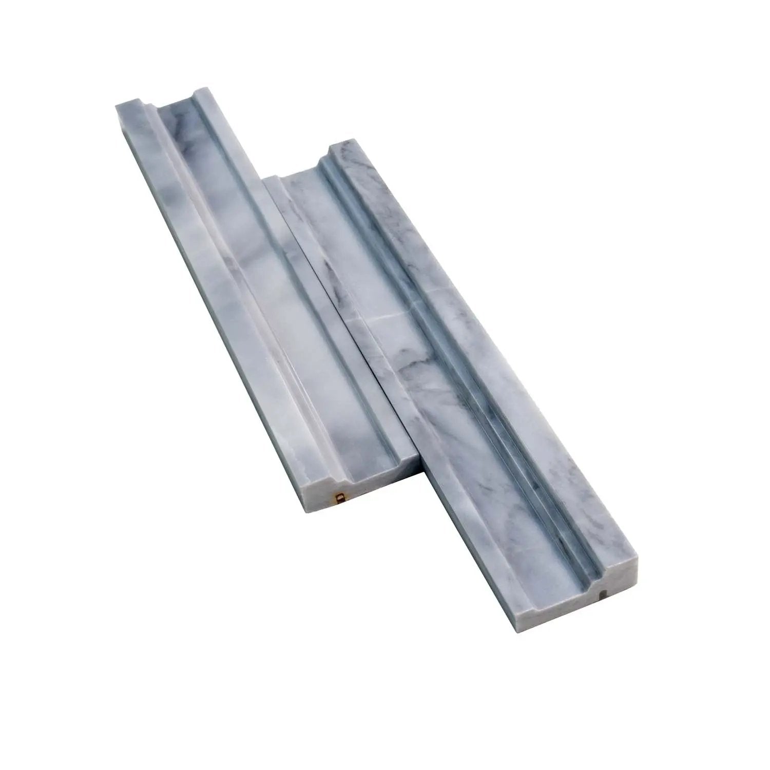 Gray 2x12 Polished Bardiglio Nuvolato Chair Rail Marble Tile Trim (10 pack, 1.667 sq ft/case) by Apollo Tile