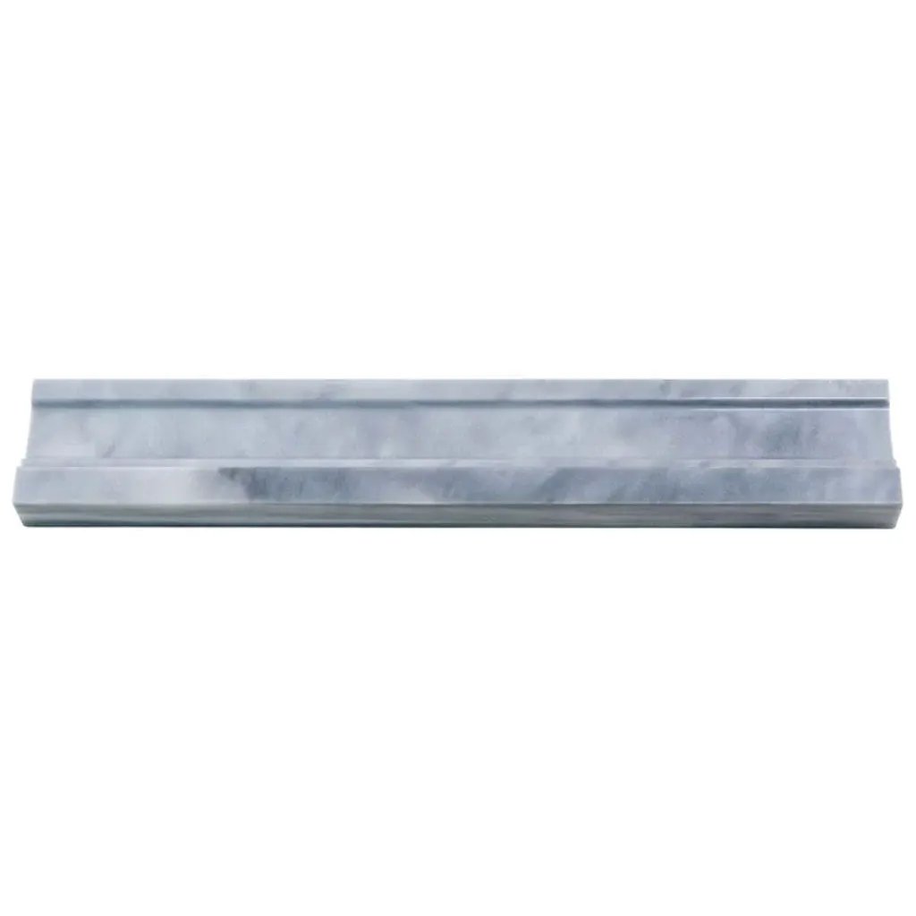 Gray 2x12 Polished Bardiglio Nuvolato Chair Rail Marble Tile Trim (10 pack, 1.667 sq ft/case) by Apollo Tile