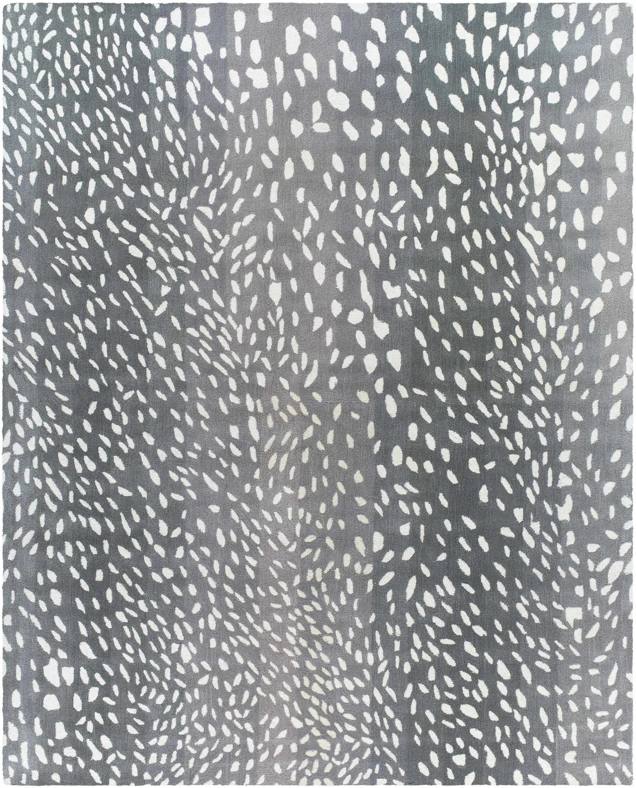 Athena Gray Giraffe Print Wool Rug by Boutique Rugs