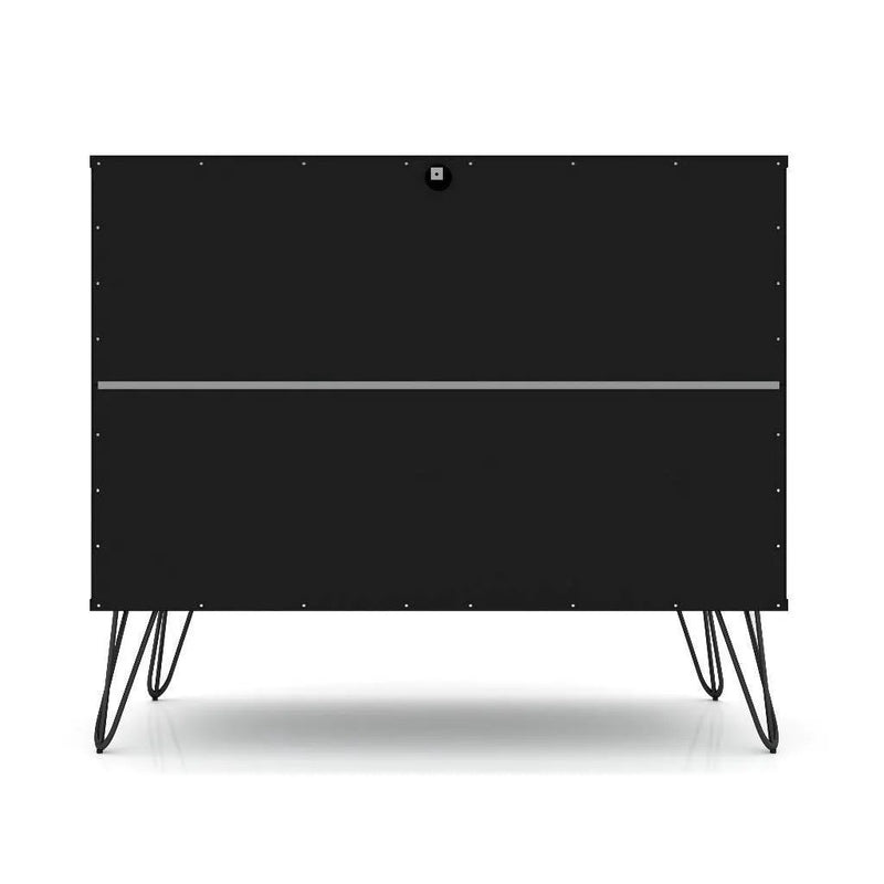 Modern Scandinavian Style Bedroom 3-Drawer Dresser in Black Wood Finish by HomePacific