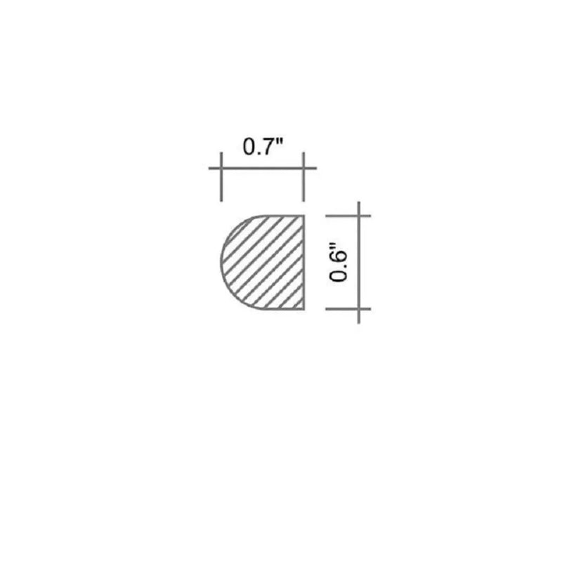 White 0.5x12 Honed Bianco Carrara Pencil Marble Tile Trim (10 pack, 0.5 sq ft/case) by Apollo Tile