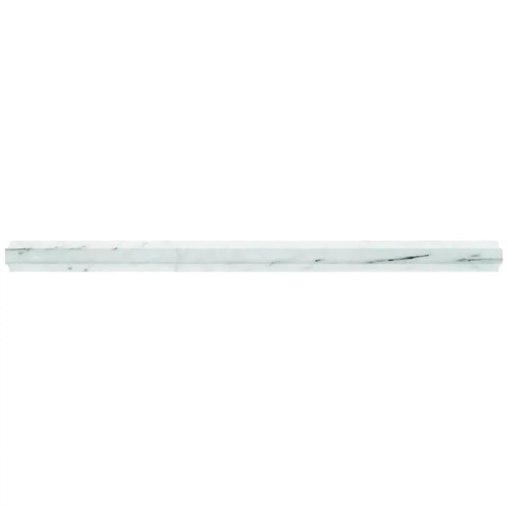 Pearl White 0.8x12 Honed Bianco Carrara Pencil Marble Tile Trim (10 pack, 0.667 sq ft/case) by Apollo Tile