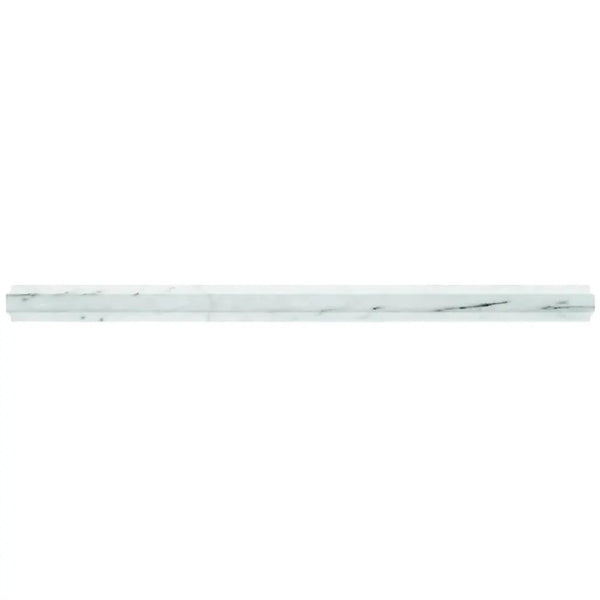 Pearl White 0.8x12 Honed Bianco Carrara Pencil Marble Tile Trim (10 pack, 0.667 sq ft/case)