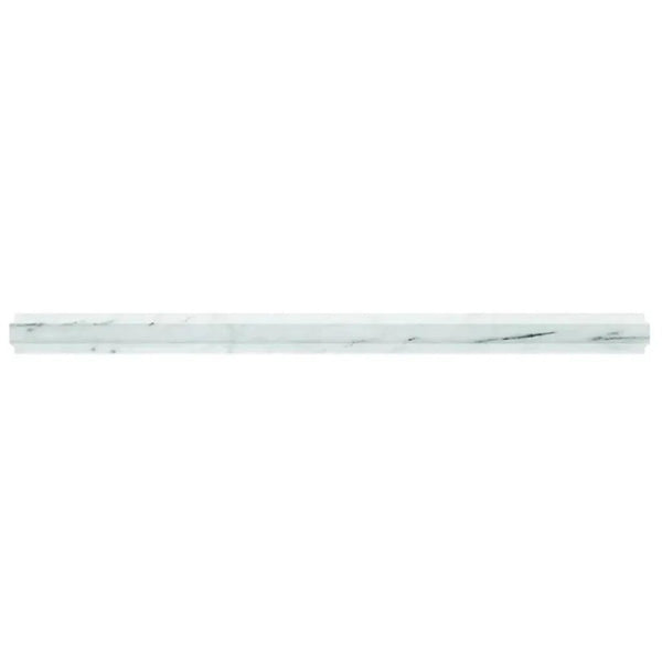 Pearl White 0.8x12 Polished Bianco Carrara Pencil Marble Tile Trim (10 pack, 0.667 sq ft/case)