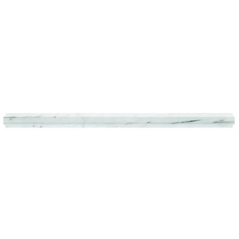 Pearl White 0.8x12 Polished Bianco Carrara Pencil Marble Tile Trim (10 pack, 0.667 sq ft/case) by Apollo Tile