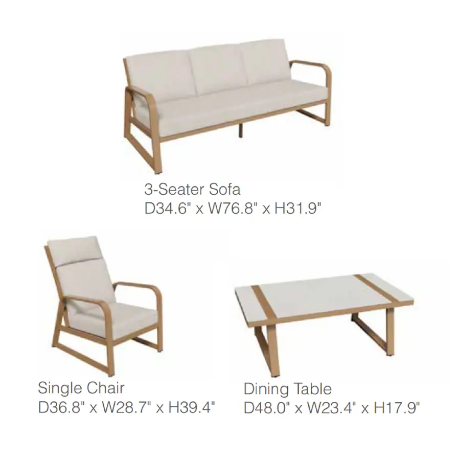 Mckinley 4-Piece Aluminum Living Room Set by Outdoor-USA®