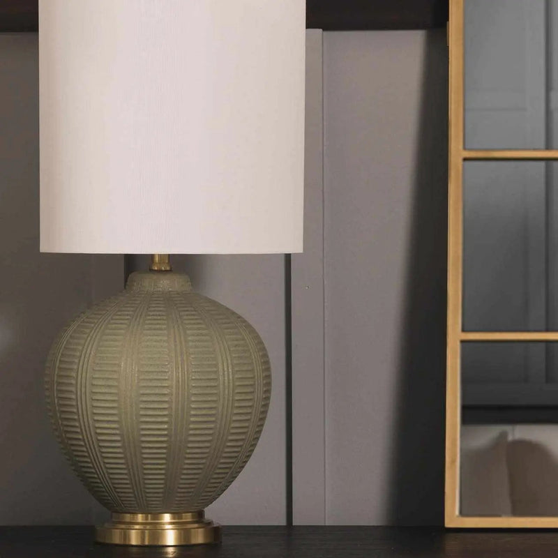 McMurray Green Textured Table Lamp - Clearance by Boutique Rugs