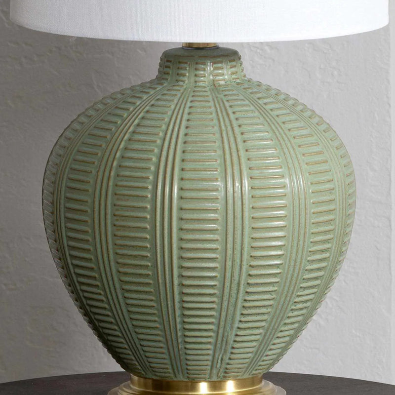 McMurray Green Textured Table Lamp - Clearance by Boutique Rugs
