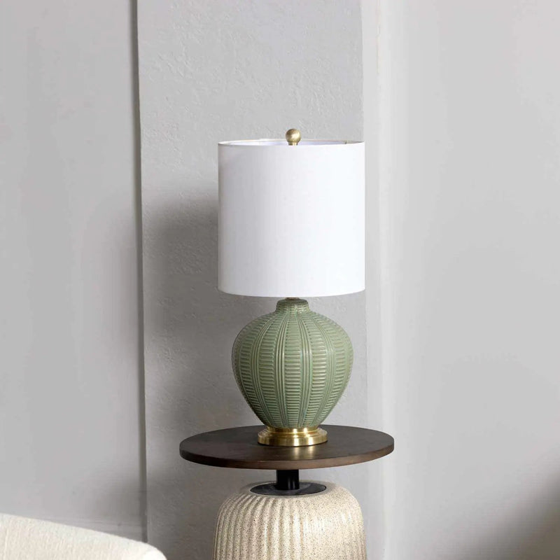 McMurray Green Textured Table Lamp - Clearance by Boutique Rugs